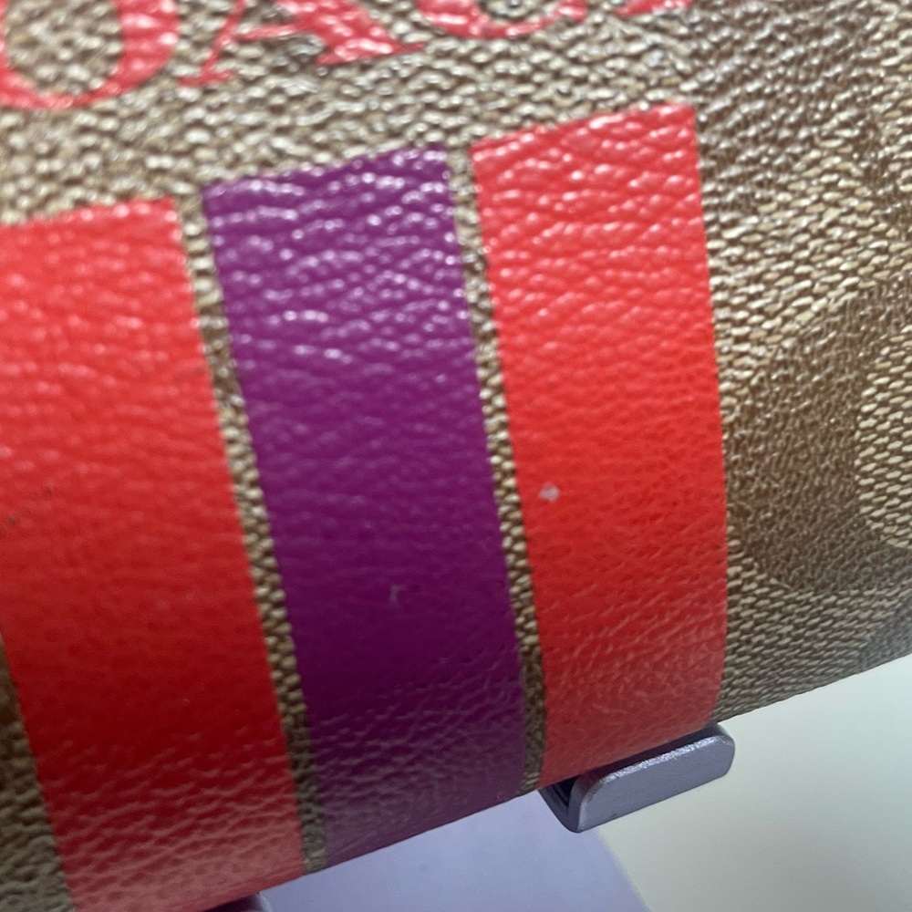 Coach Brown and Red Wristlet - Picture 6 of 14